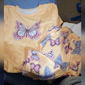 Butterfly Print Pajama Set
